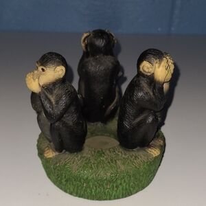 Three Wise Monkeys Votive Candle Holder - Hear See Speak No Evil